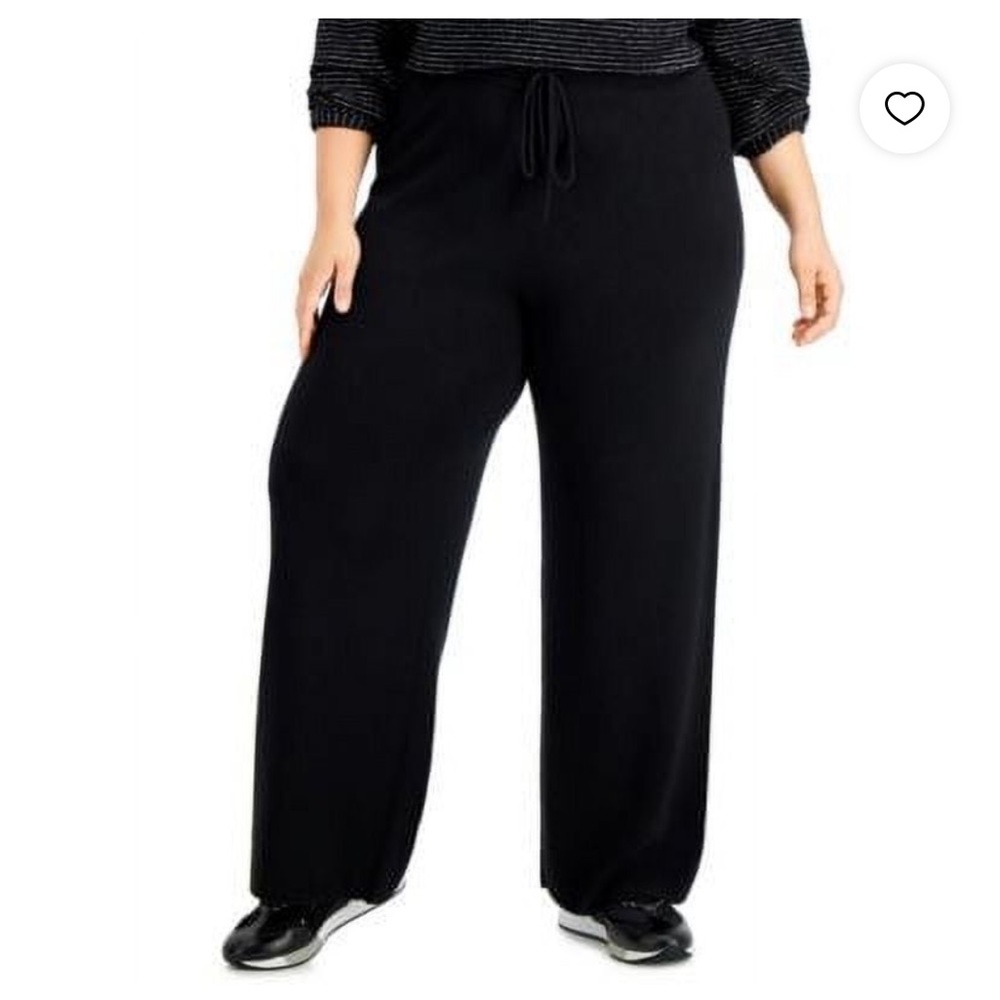 Alfani Plus Size Straight Leg Sweatpants Black Size XXL